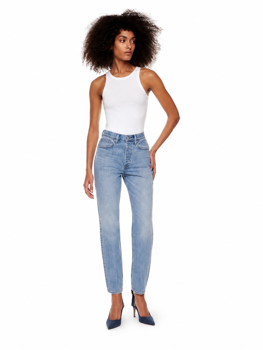 Denim Forum 25x30 The BF High Rise Loose 28L Jean 0590 blue straight